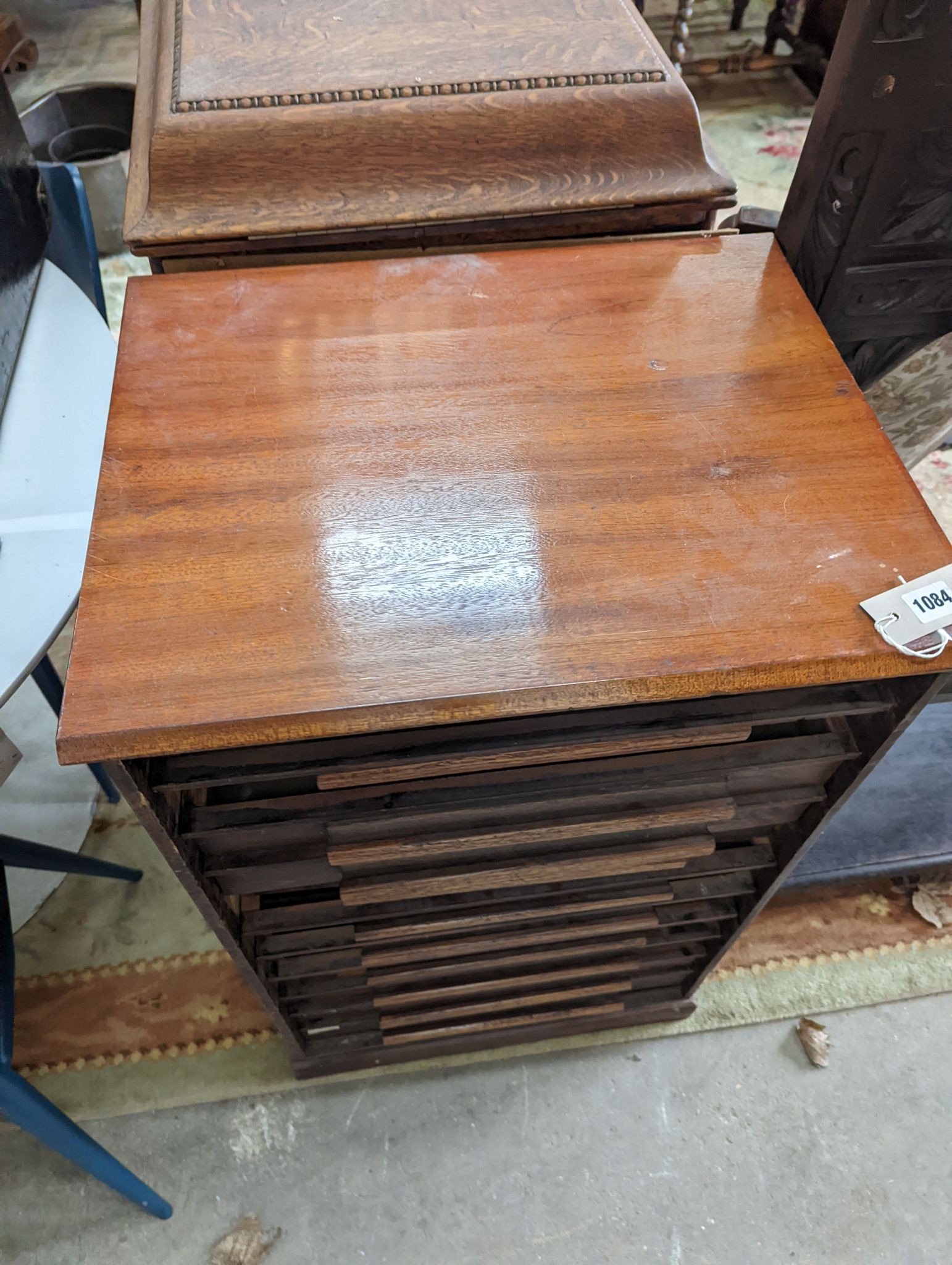 An early 20th century collector's cabinet, width 55cm, depth 45cm, height 92cm